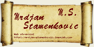 Mrđan Stamenković vizit kartica